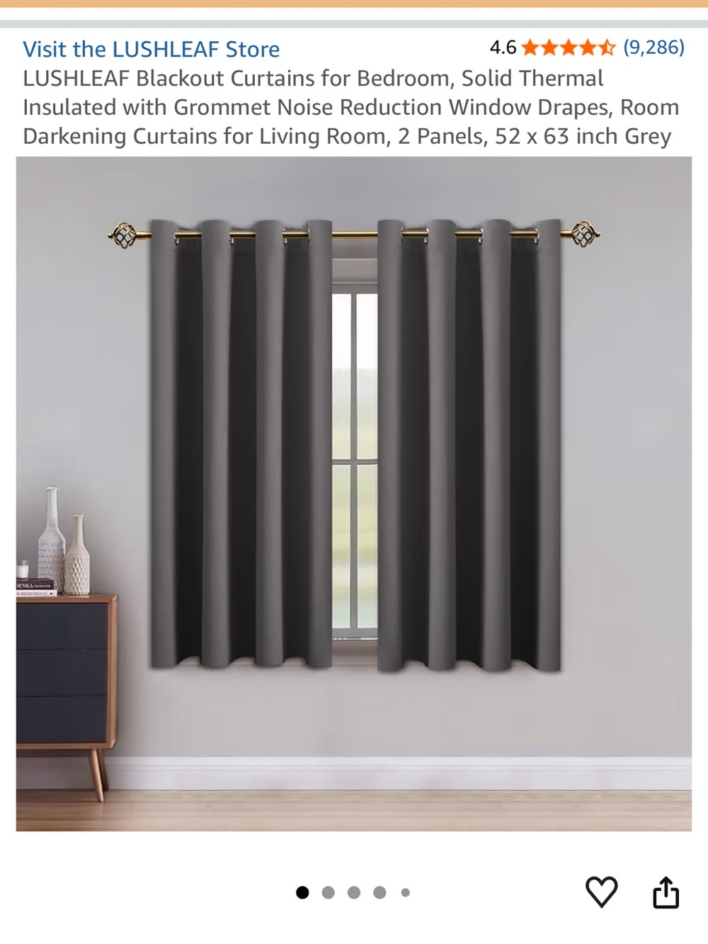 Blackout Thermal Grommet Curtains - Gray 2